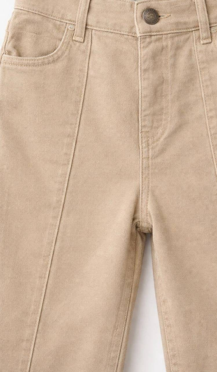 Bej İspanyol Paça Kanvas Pantolon