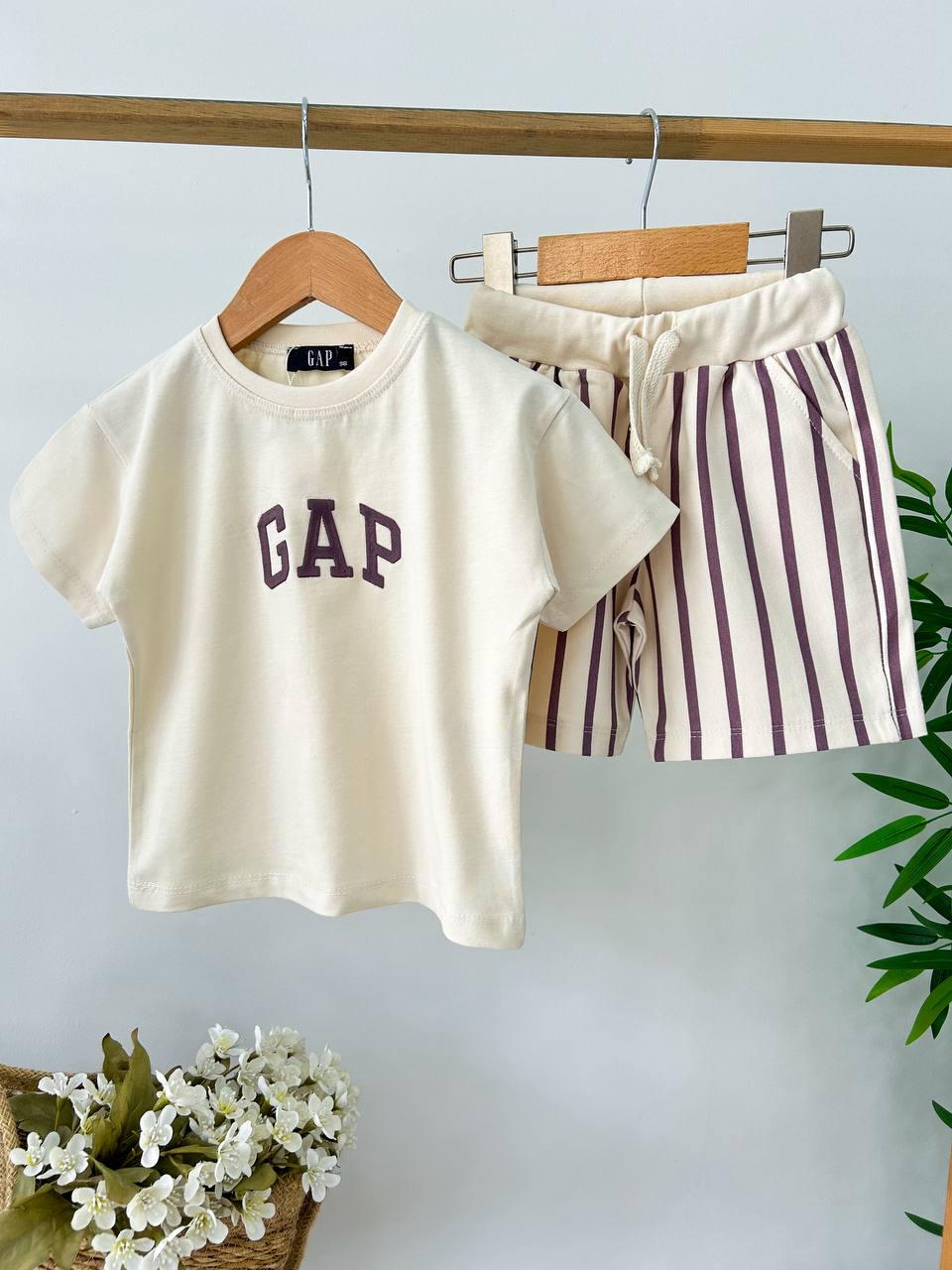 GAP Çizgili Şort Kız Oversize Çocuk Takım