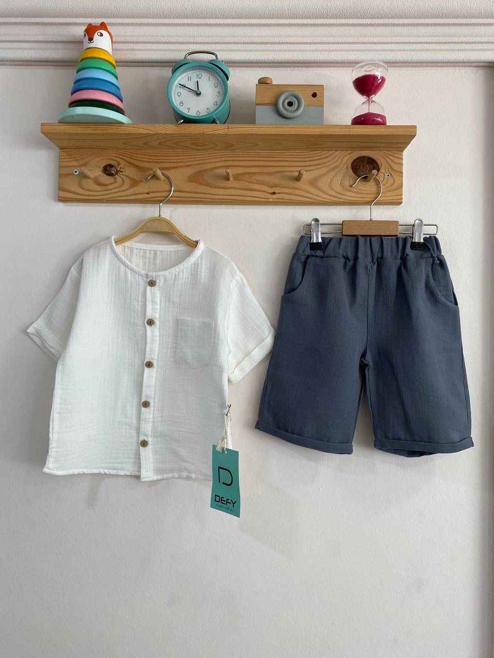 Müslin Tişört Antrasit İkili Takımı