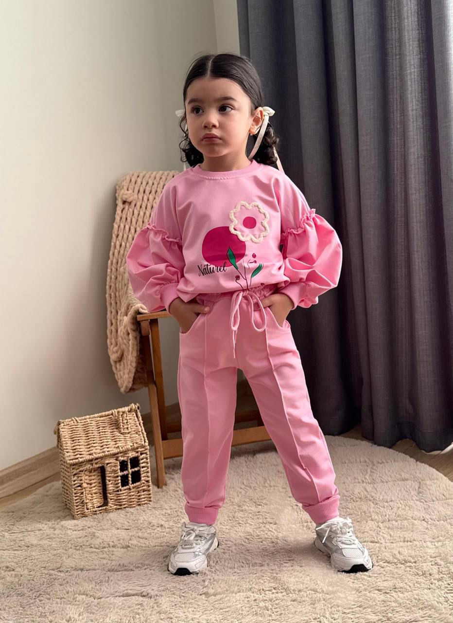 Çiçek Figür Detaylı İkili Takım