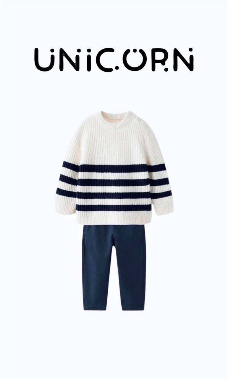 Çizgili Triko İkili Takım