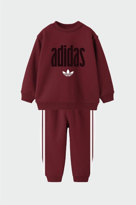 ADS Baskılı Bordo İkili Takım