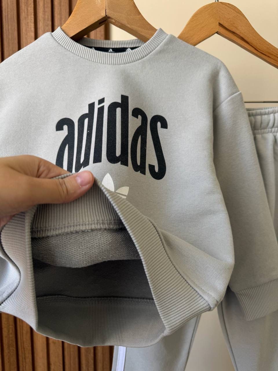 ADS Baskılı Gri İkili Takım