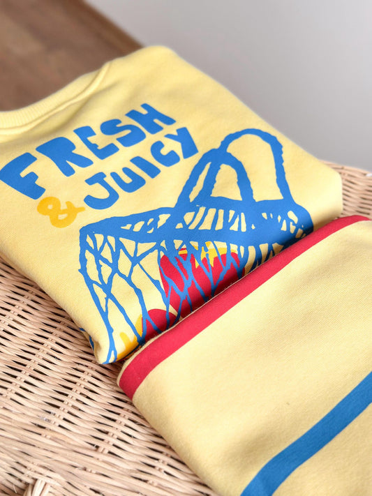 Funny Juicy Baskılı İkili Takım-Sarı