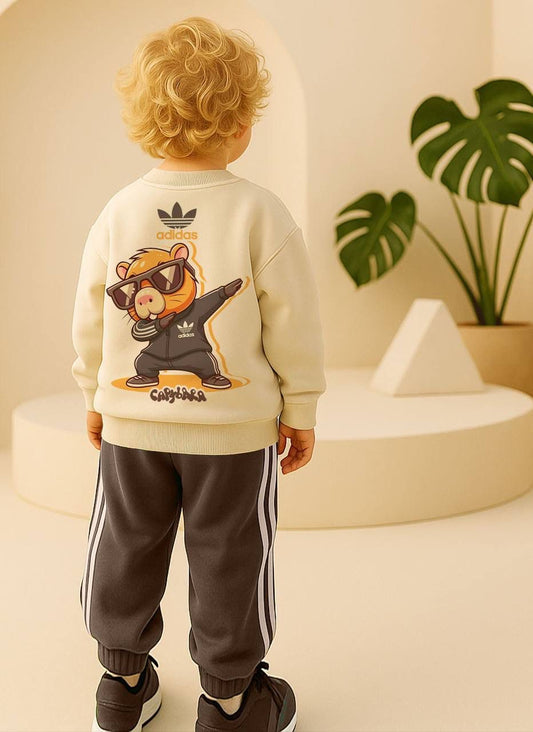 ADS Capybara Baskılı İkili Takım-Kahve