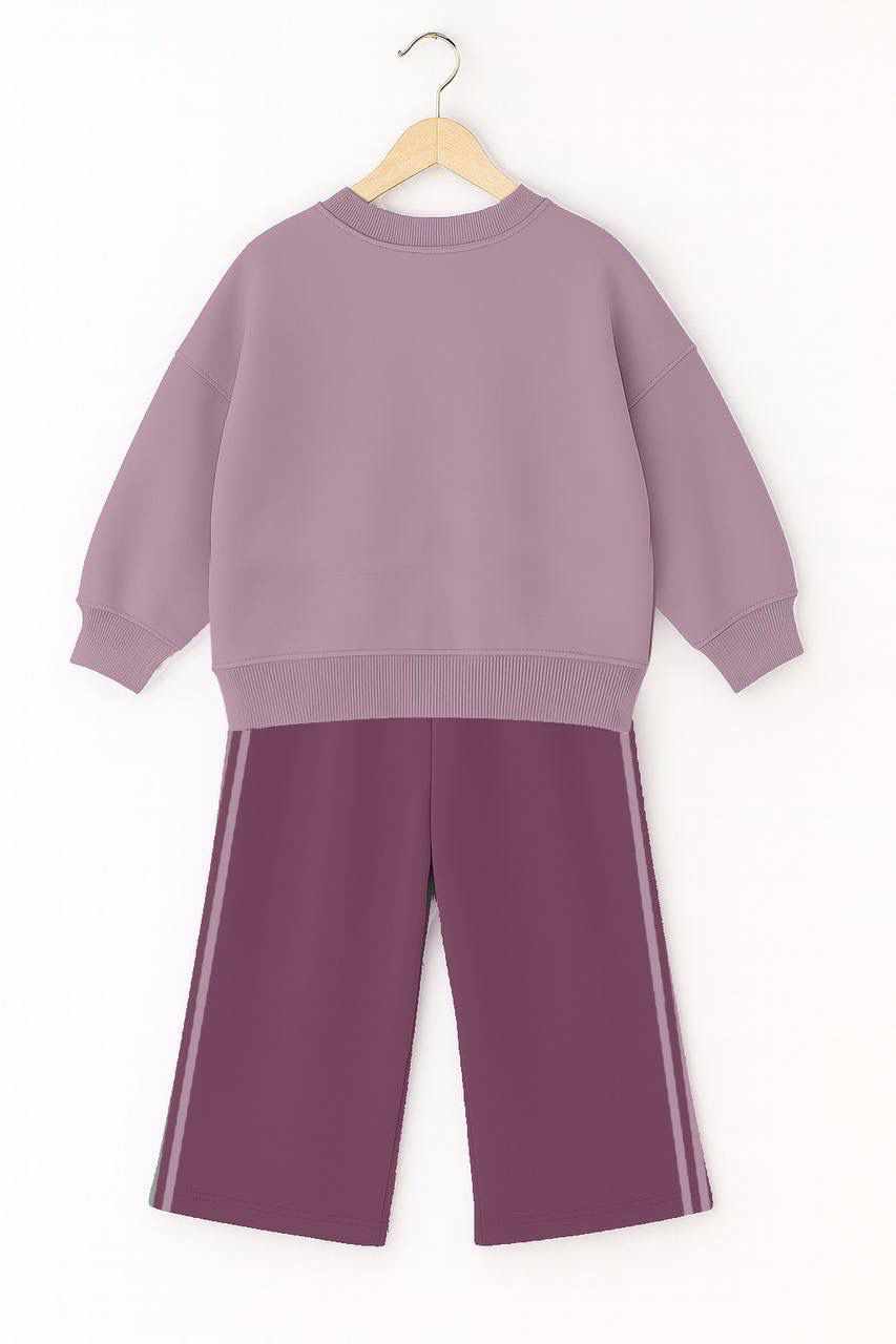 ADS Bear Baskılı İkili Takım-Mor