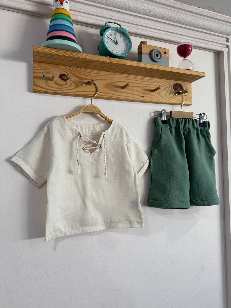 Müslin Tişört Yeşil İkili Takımı