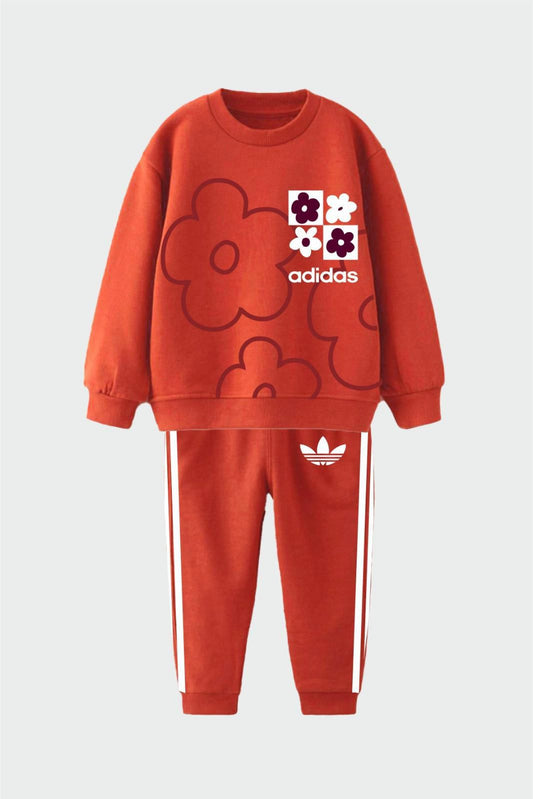 ADS Çiçek Baskılı İkili Takım-Kırmızı