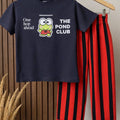 Frog Baskılı Çizgili Takım