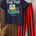 Frog Baskılı Çizgili Takım