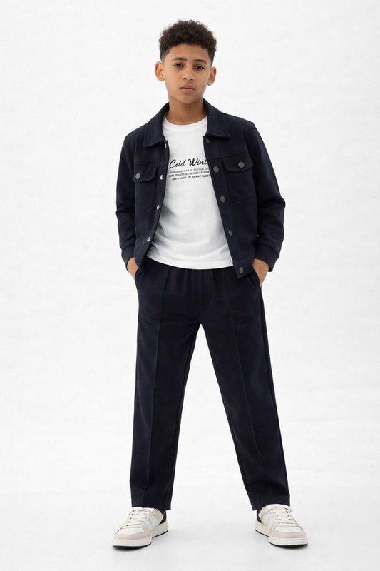 3'lü Doubleface Kumaş Takım Siyah (1-6 Yaş)