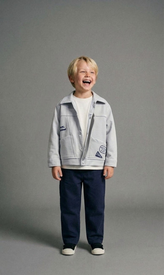 3'lü Doubleface Kumaş Takım Lacivert&Gri (1-6 Yaş)