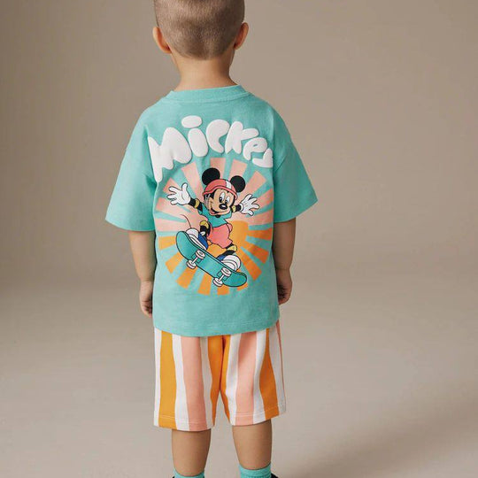 Çocuk Mickey Mouse Lisanslı Şortlu İkili Takım