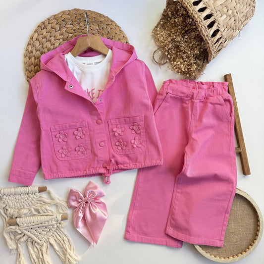 Çiçek İşlemeli 3’lü Takım