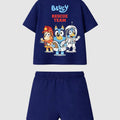 Erkek Çocuk "Bluey - Rescue Team" Baskılı Şortlu Takım