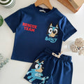Erkek Çocuk "Bluey - Rescue Team" Baskılı Şortlu Takım
