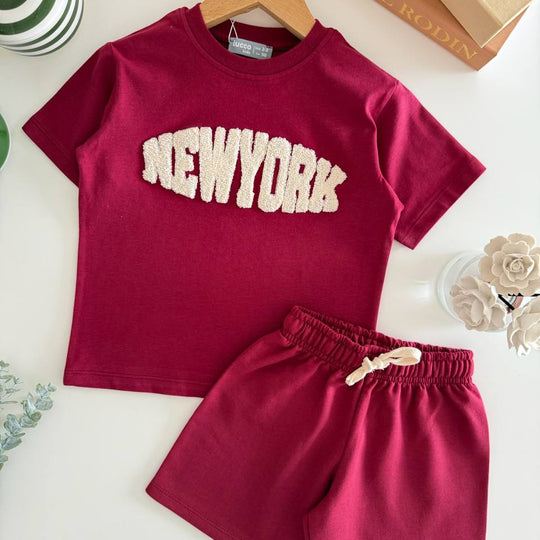 Erkek Çocuk "Newyork" Baskılı Şortlu Takım