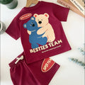 Erkek Çocuk "Besties Team" Baskılı Şortlu Takım