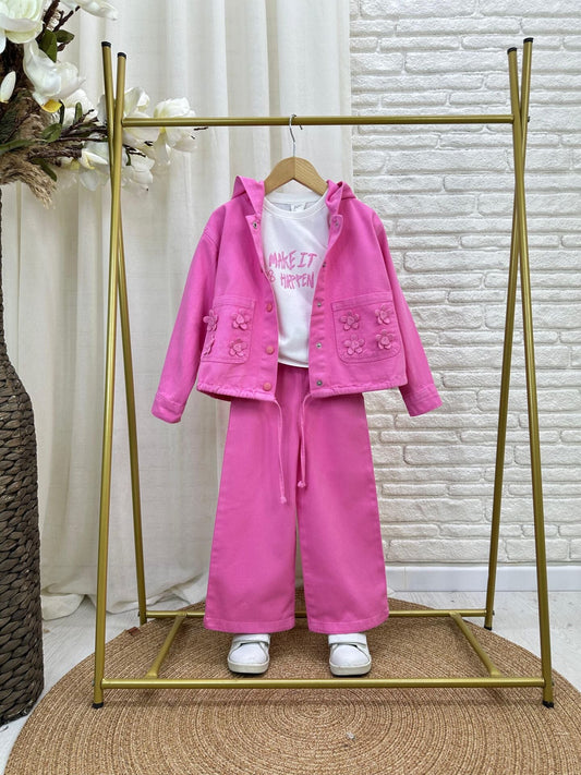 Çiçek İşlemeli 3’lü Takım