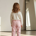 Pastel Pembe Kanvas Pantolon