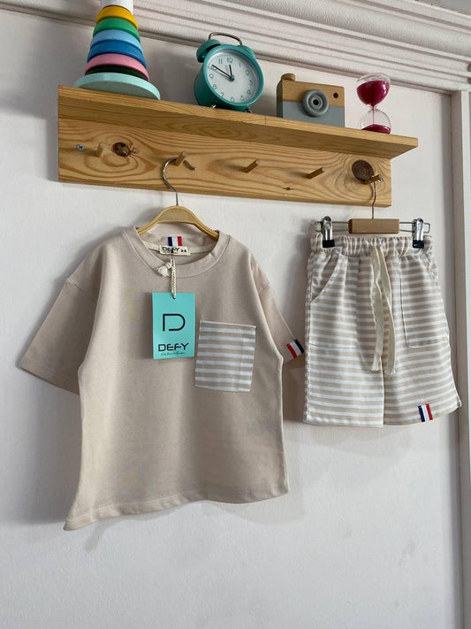 Çizgili Oversize Çocuk Takım