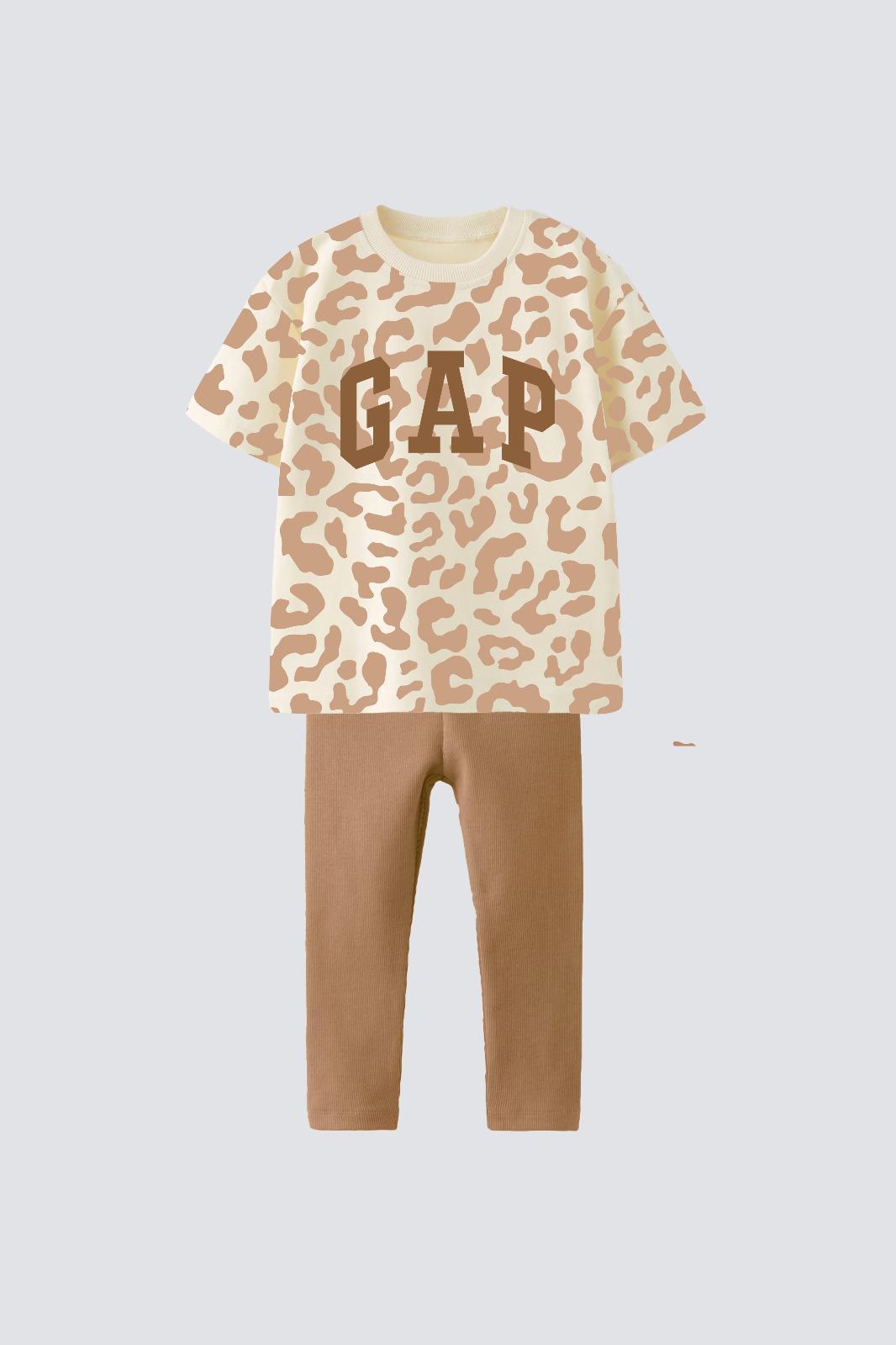 GAP Bej Leopar Desenli Çocuk Takım