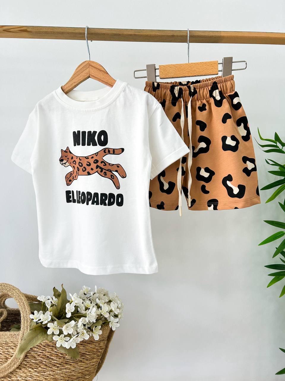 Niko Leopar Oversize Çocuk Takım