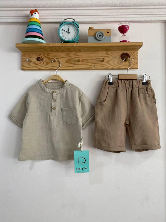 Müslin Kahverengi İkili Takımı