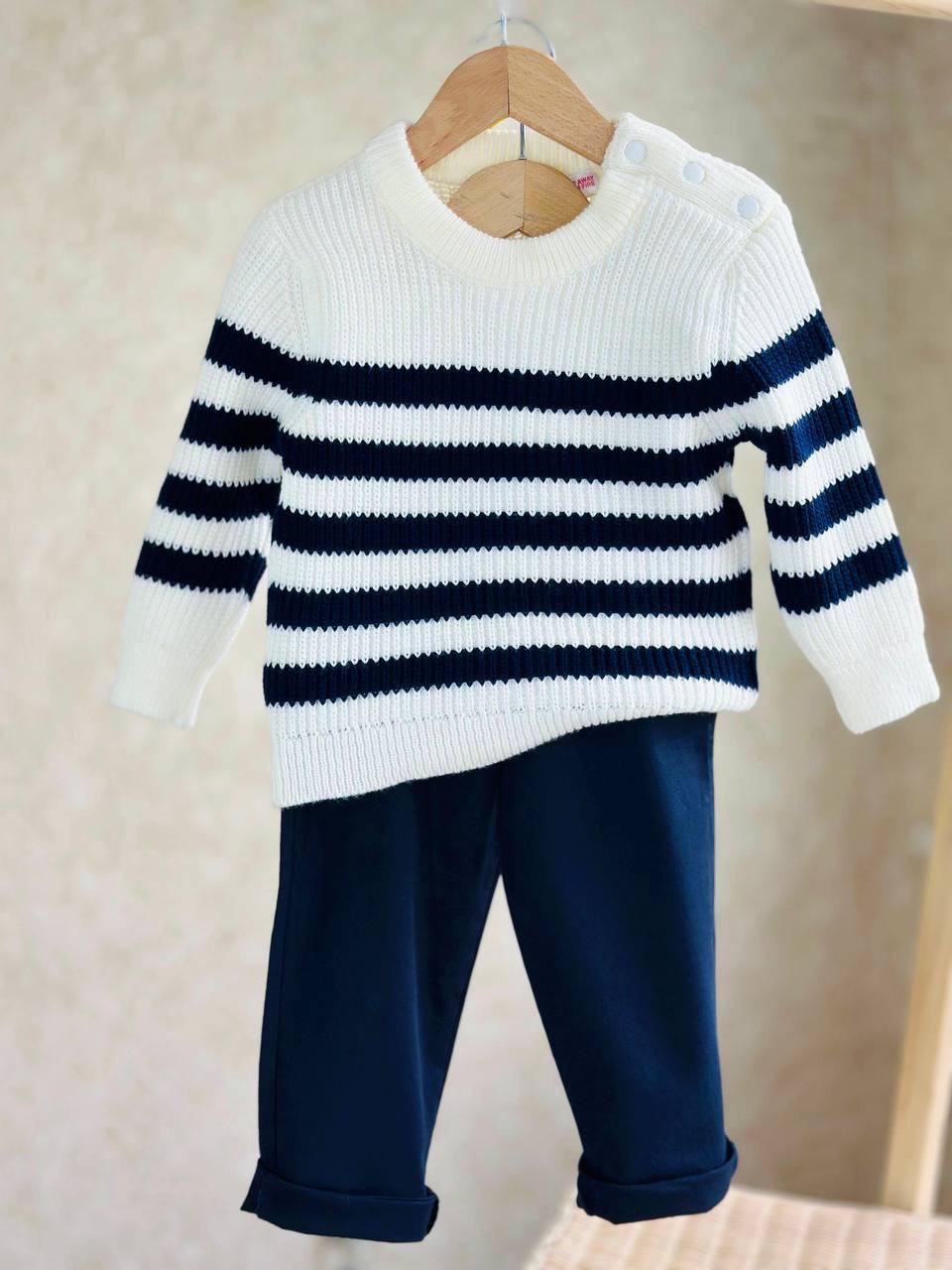 Çizgili Triko İkili Takım