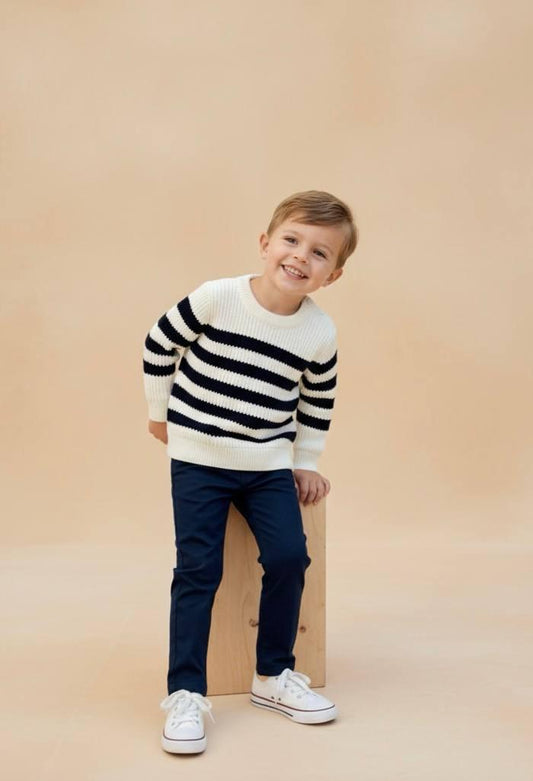 Çizgili Triko İkili Takım