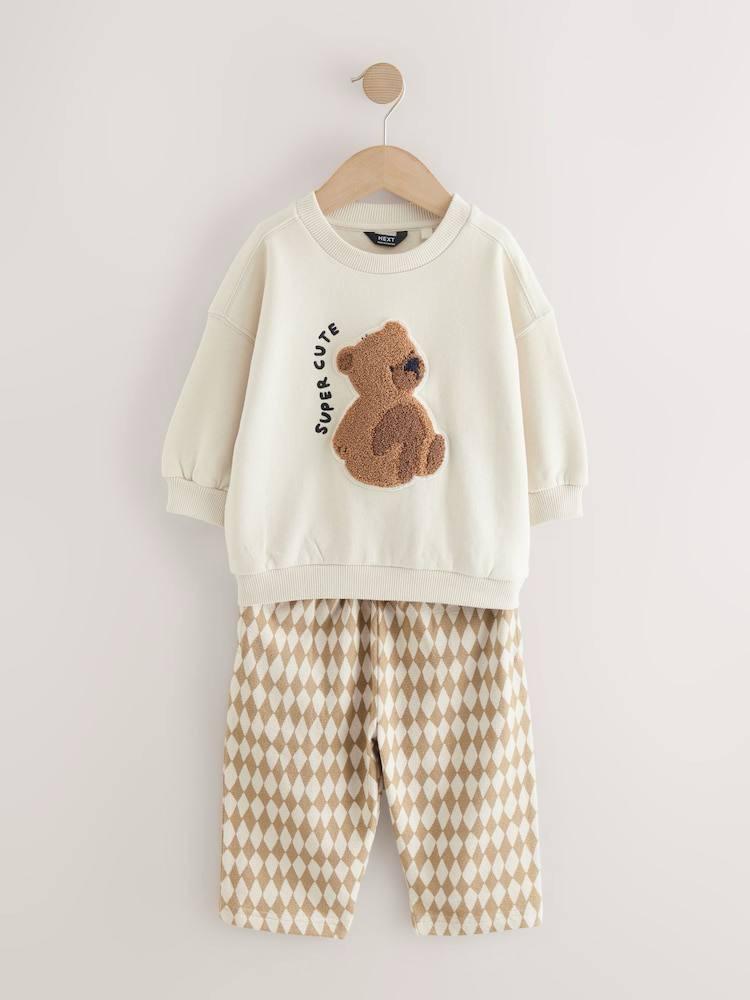 Bear Nakış Detaylı İkili Takım