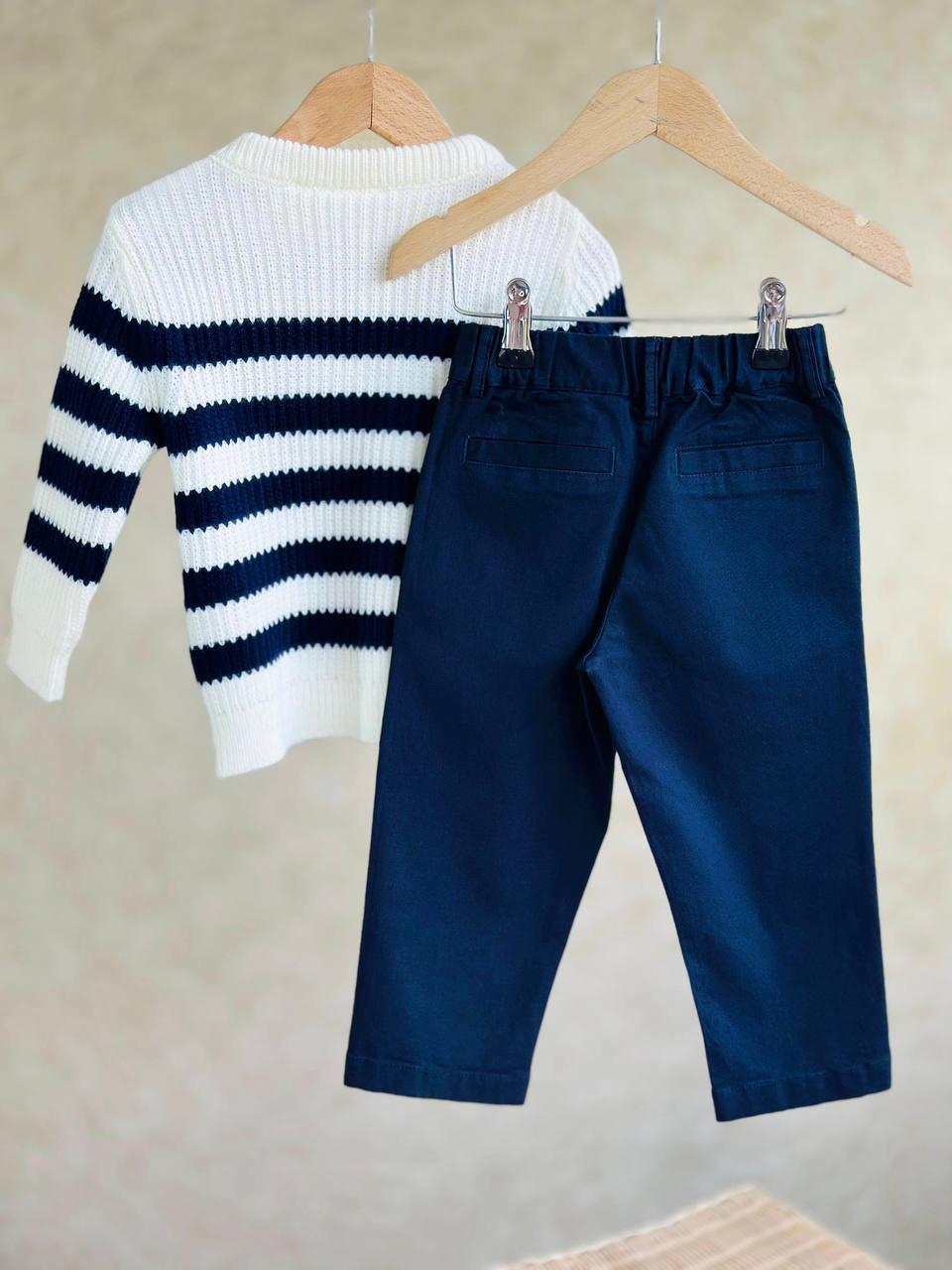 Çizgili Triko İkili Takım