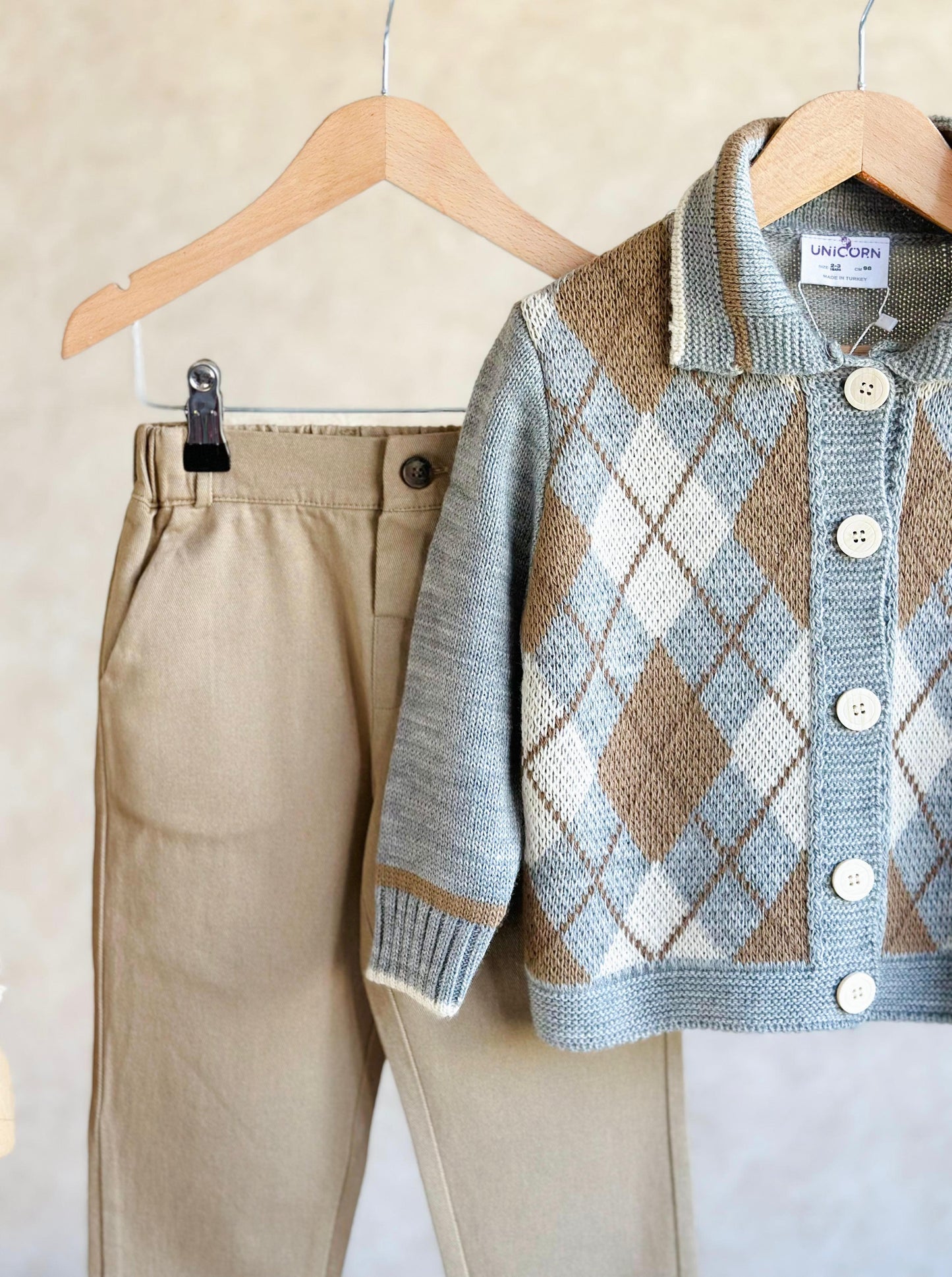 Triko Hırka Canvas Pantolon İkili Takım