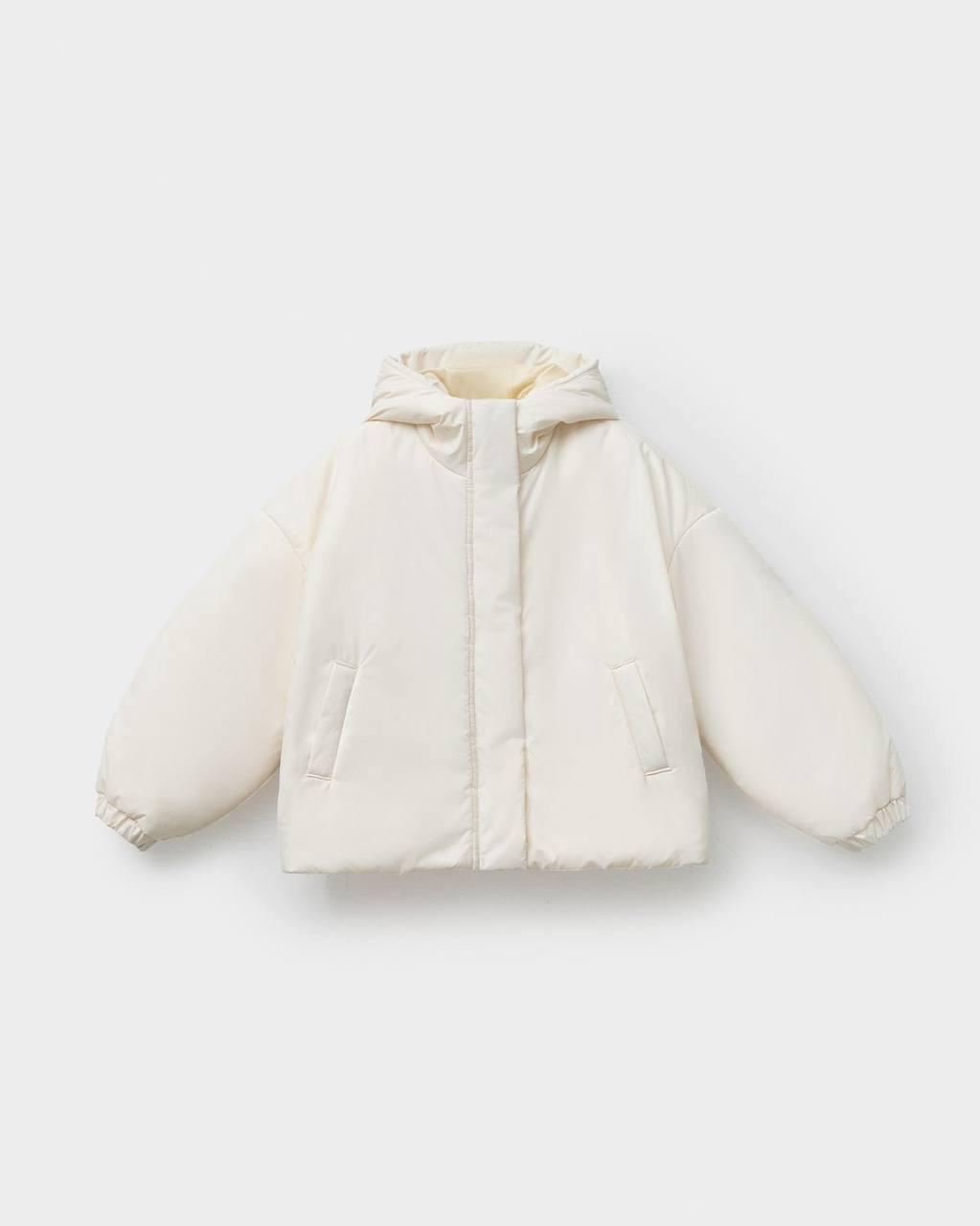 Su Geçirmez Şişme Kapüşonlu Mont Beyaz