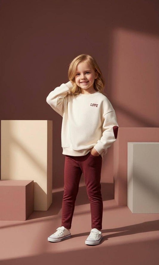 Love Baskı Detaylı İkili Takım