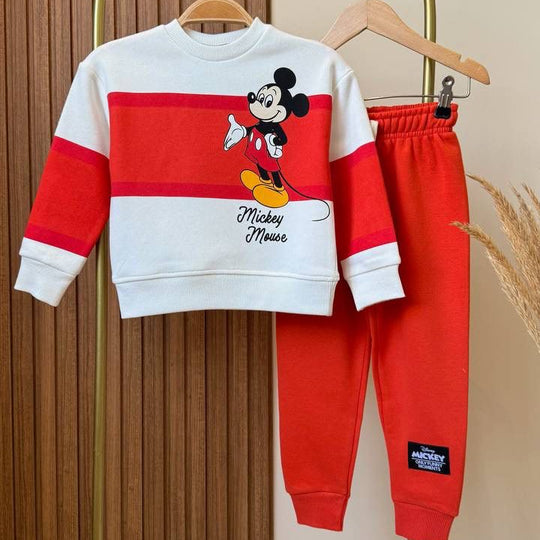 Mickey Baskılı İkili Takım- Kırmızı