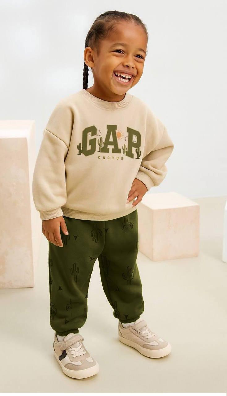 GAP Kaktüs Desen Baskılı İkili Takım-Yeşil