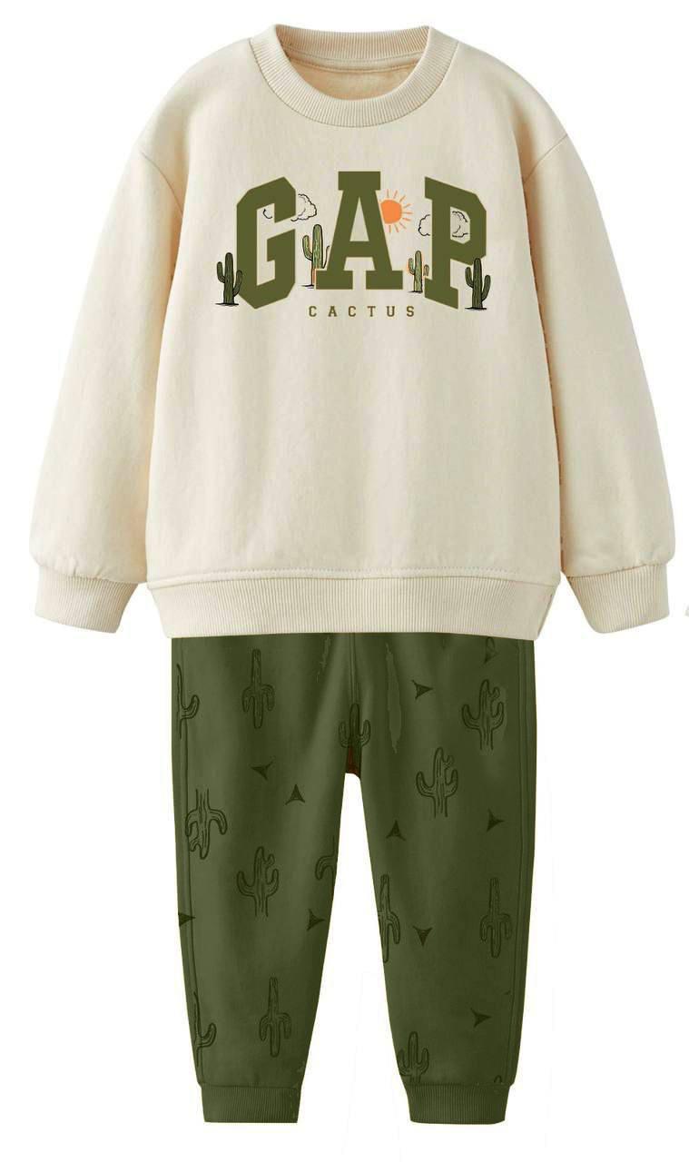 GAP Kaktüs Desen Baskılı İkili Takım-Yeşil