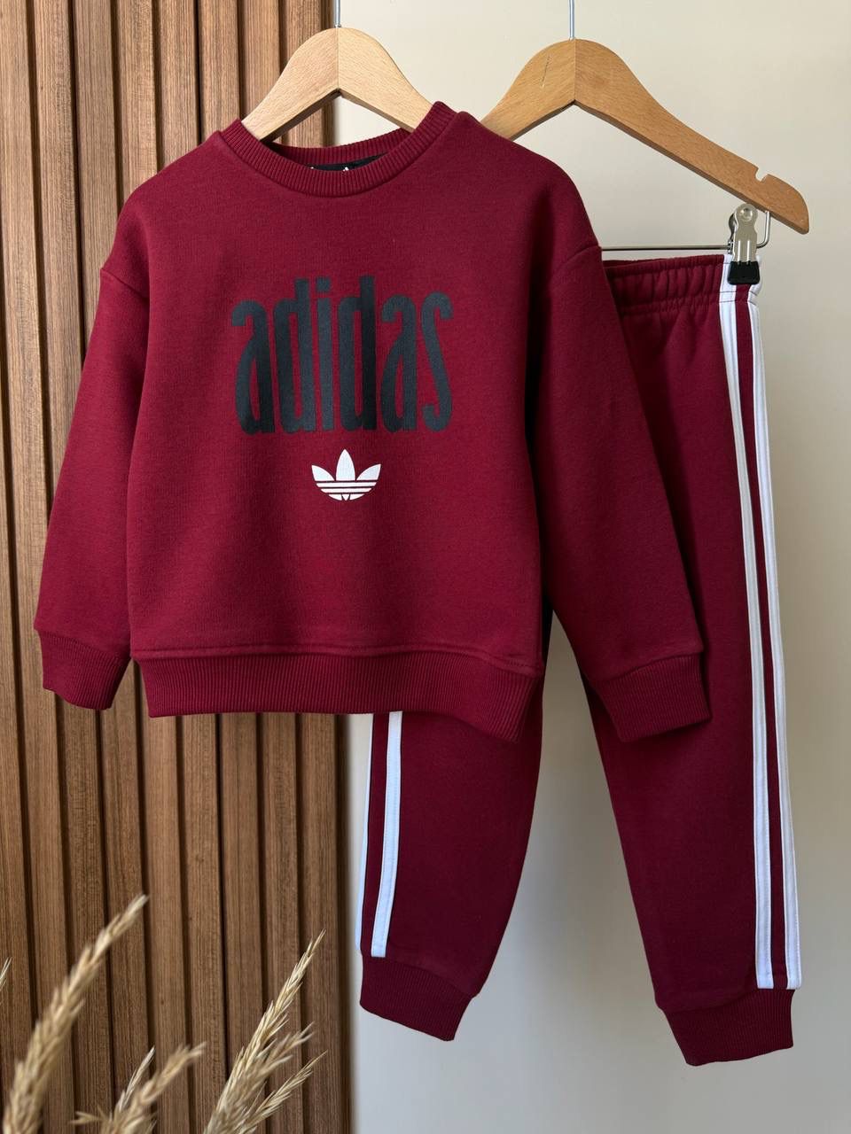 ADS Baskılı Bordo İkili Takım