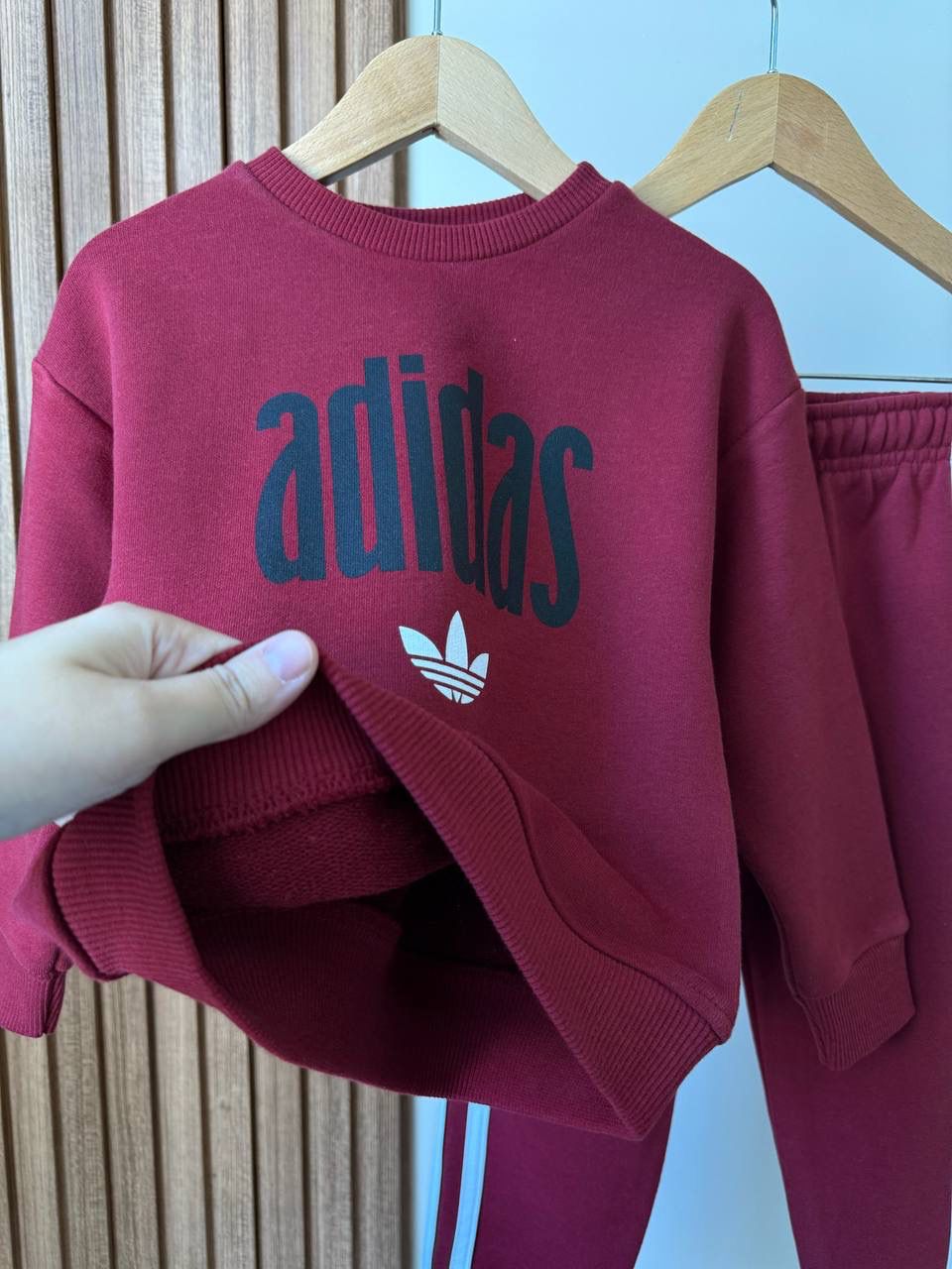 ADS Baskılı Bordo İkili Takım