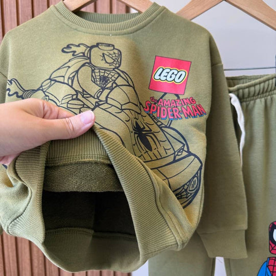Spiderman Lego Baskılı İkili Takım