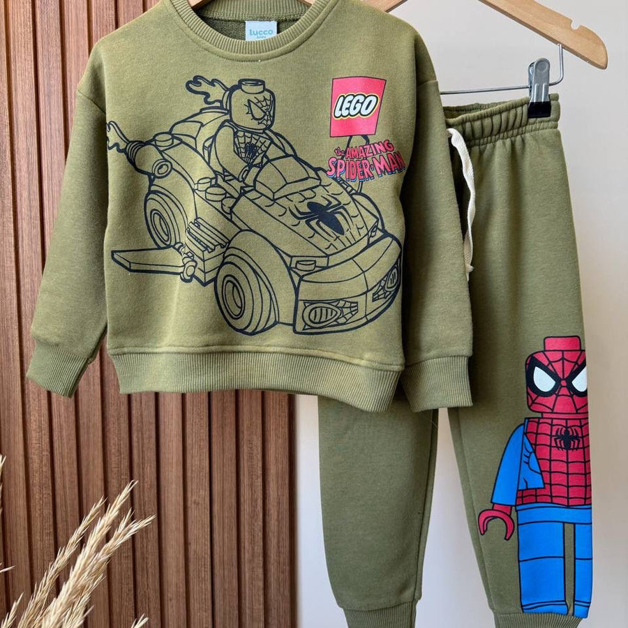 Spiderman Lego Baskılı İkili Takım