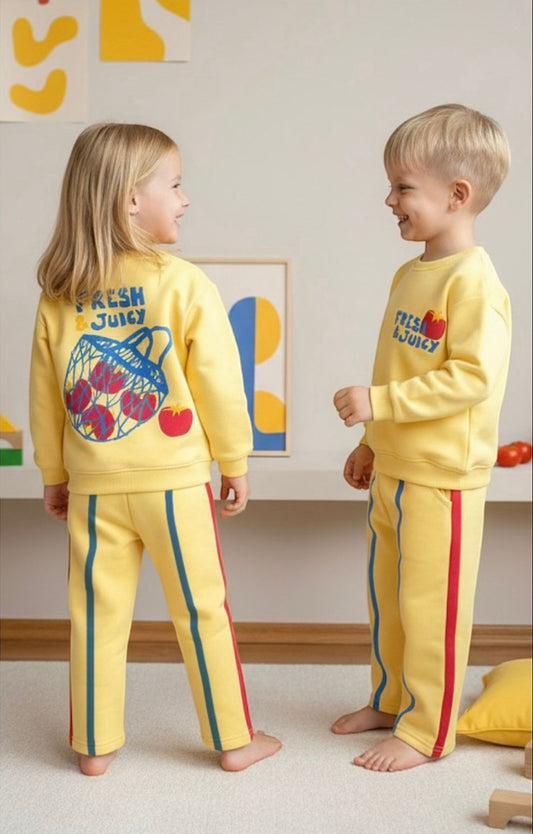 Funny Juicy Baskılı İkili Takım-Sarı
