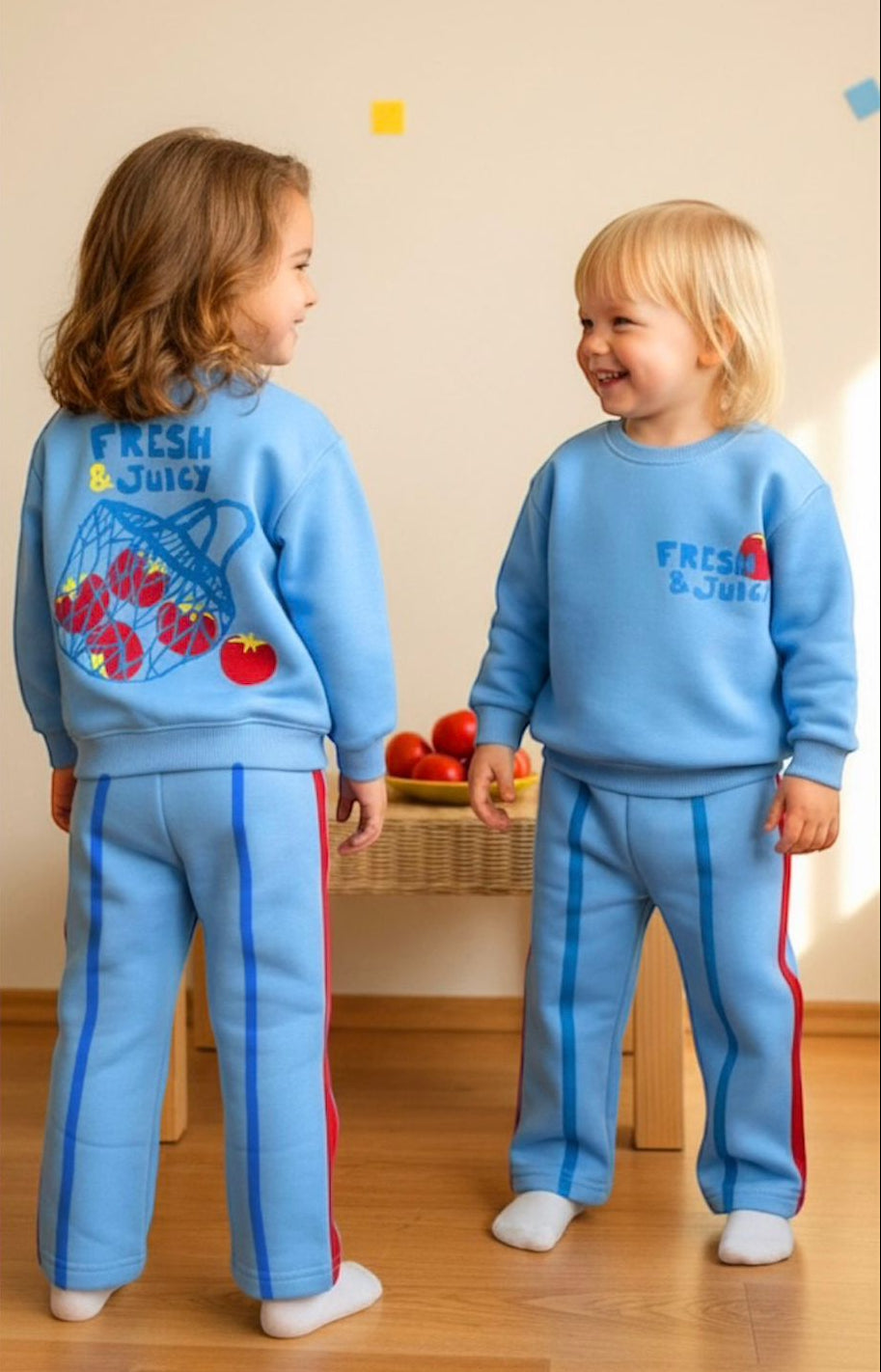 Funny Juicy Baskılı İkili Takım-Mavi