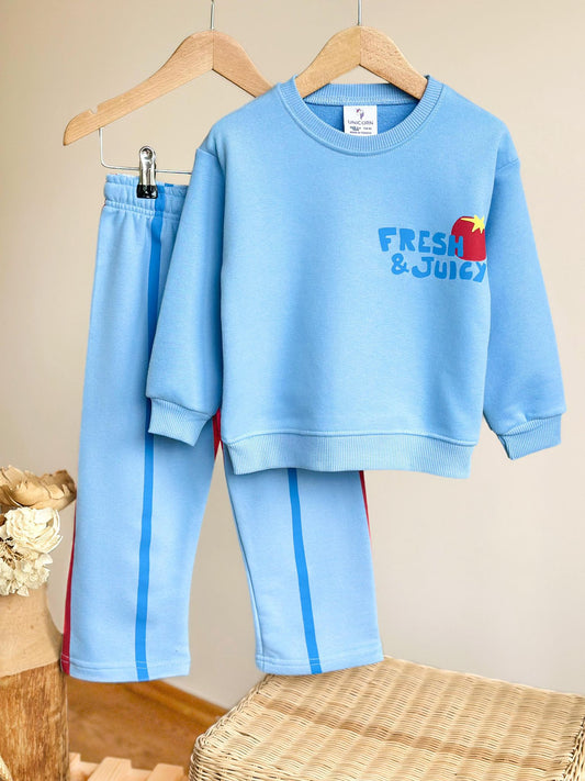 Funny Juicy Baskılı İkili Takım-Mavi