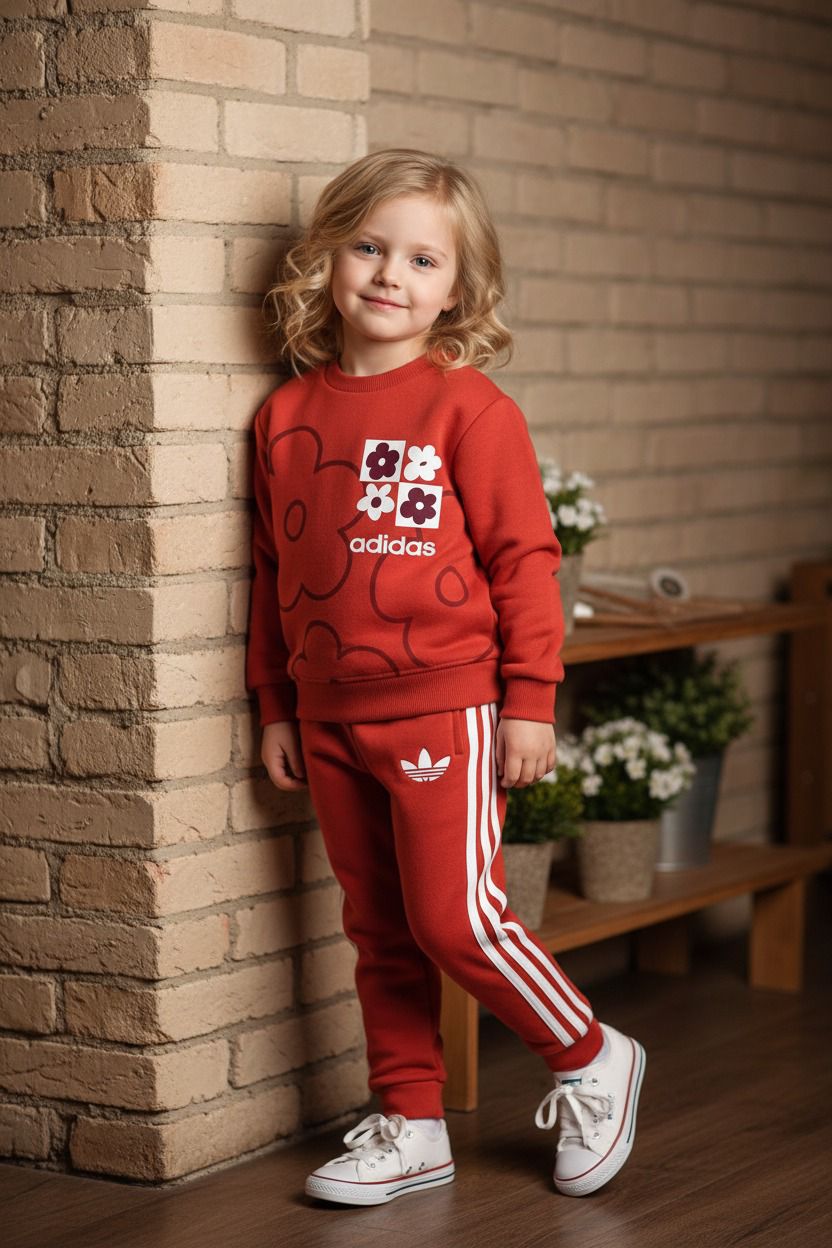 ADS Çiçek Baskılı İkili Takım-Kırmızı