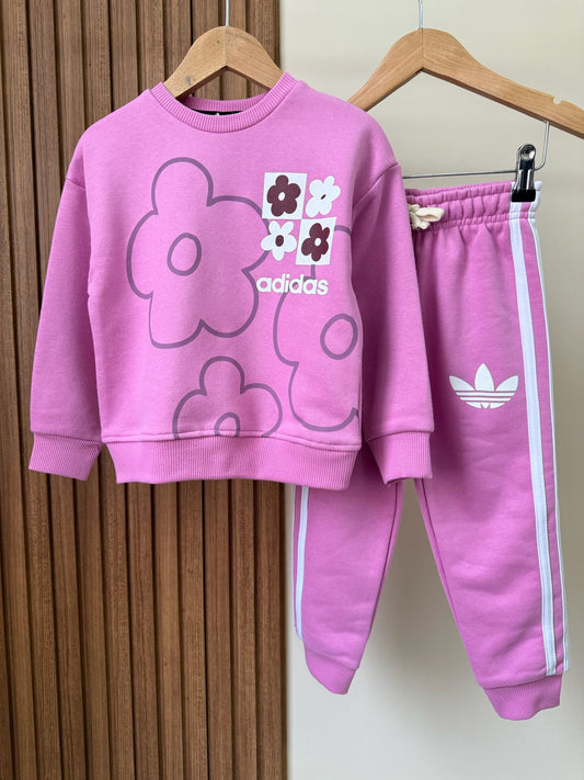 ADS Çiçek Baskılı İkili Takım-Pembe