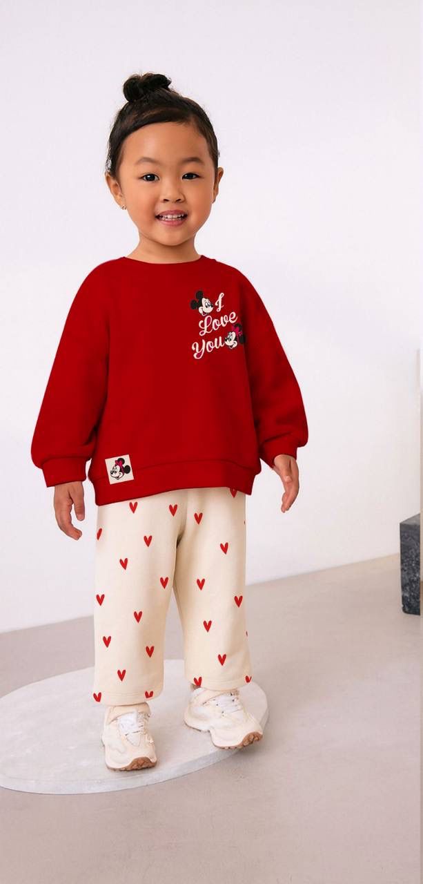 Minnie Kırmızı Baskılı İkili Takım