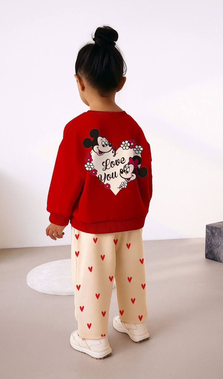 Minnie Kırmızı Baskılı İkili Takım