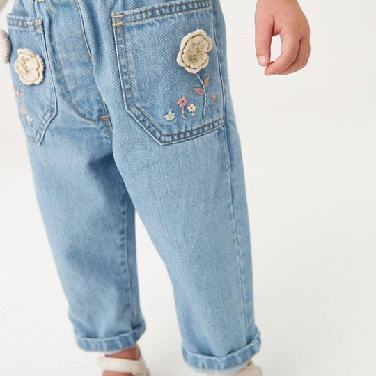 Çiçek Nakışlı Pantolon